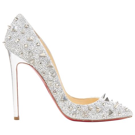 christian louboutin silver studded heels.